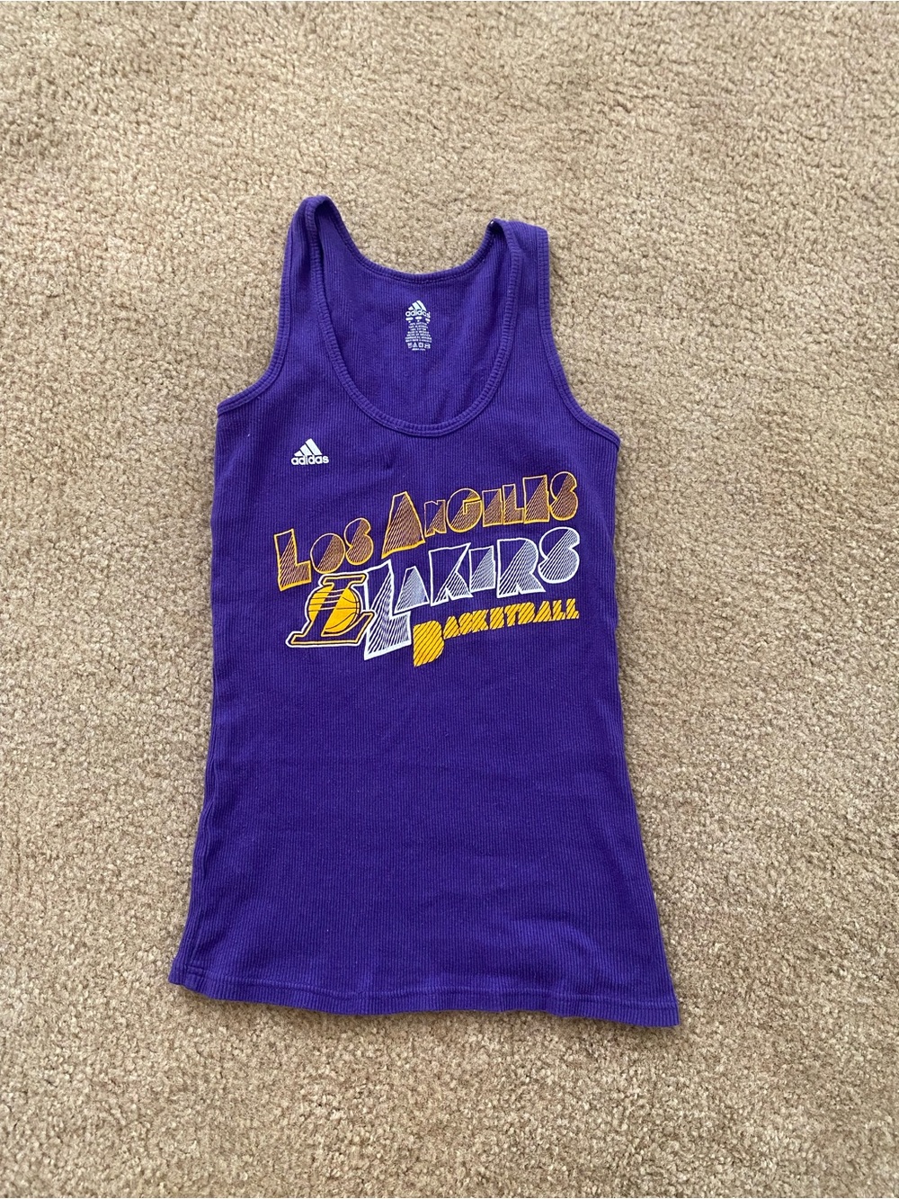 Adidas Los Angeles Lakers Purple Ribbed Tank Top Women’s M NBA Basketball